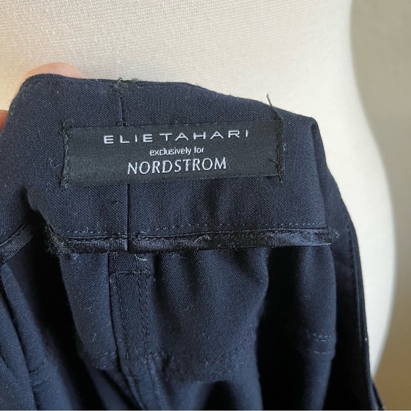 Elie Tahari for Nordstrom Navy Blue Flared Leg Stretch Dress Pants Size 8 - Picture 6 of 6